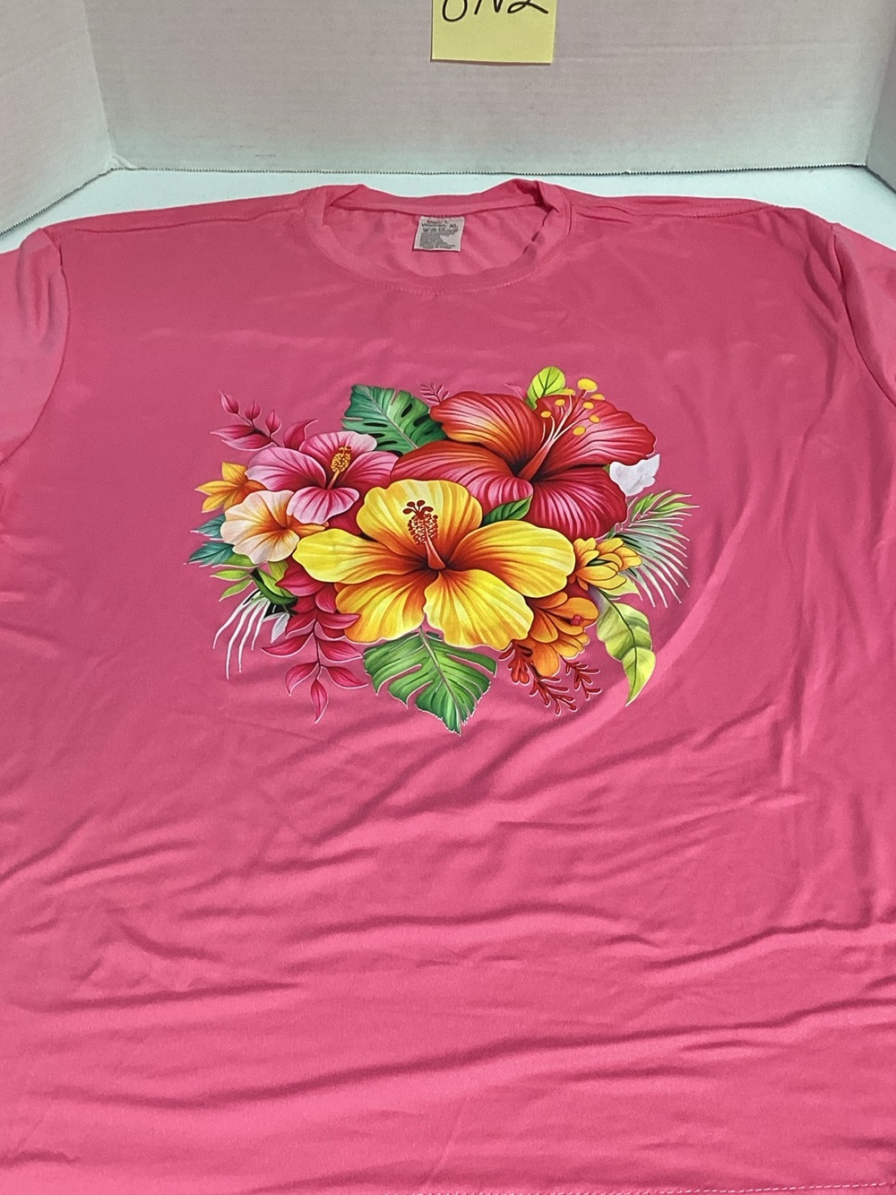 Women's Pink Tropical Hibiscus Graphic Tee